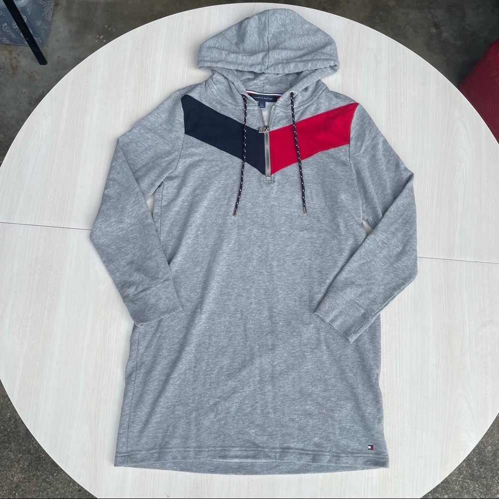 Large Big and Tall Tommy Hilfiger Gray Hoody L